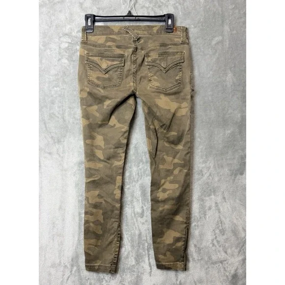 Joie Skinny Crop Ankle Zip Pants Jeans Moto Cargo SZ 26 Green - Picture 5 of 8